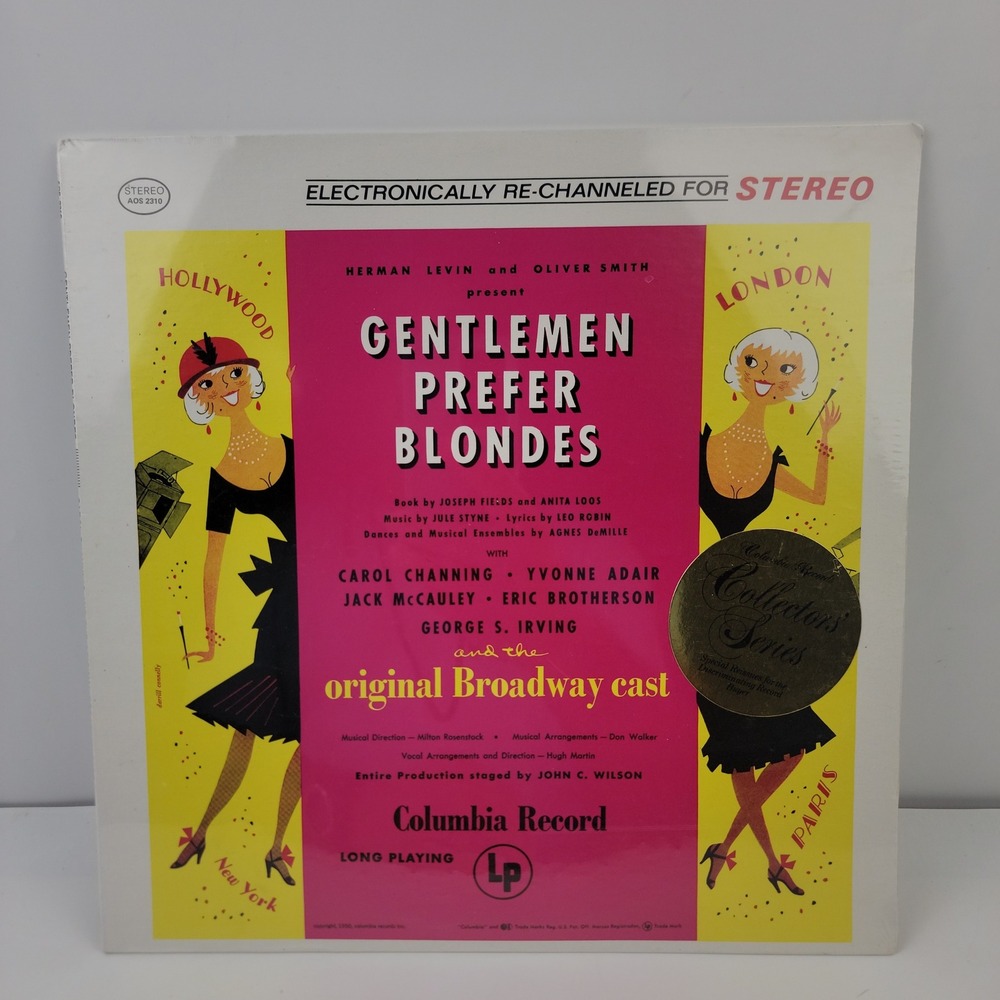 Gentlemen Prefer Blondes Original Broadway Cast Vinyl LP Carol Channing AOS 2310